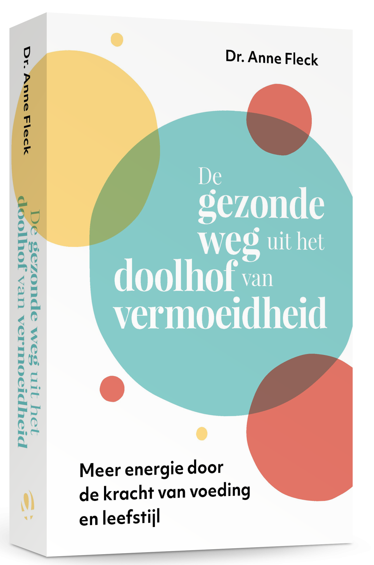 Het omslag van het boek is wit met daarop 7 cirkels die in grootte en kleur verschillen. In de rechterbovenhoek is de naam van de auteur, Dr. Anne Fleck vermeldt. In het midden staat een grote, lichtblauwe cirkel waarin de titel van het boek, 'De gezonde weg uit het doolhof van vermoeidheid' is vermeld. Linksonder is de subtitel vermeldt: Meer energie door de kracht van voeding en leefstijl.