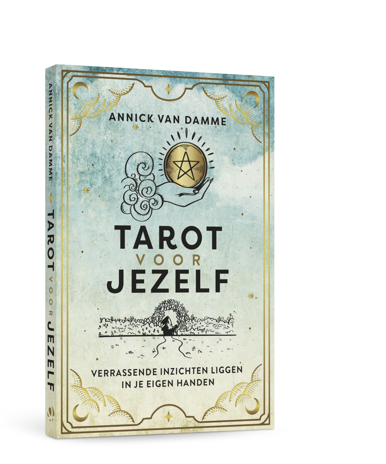 Op deze afbeelding in het artikel over vakantie boekentips is het omslag van Tarot voor jezelf te zien. Het omslag is grotendeels lichtblauw, en op de hoeken wordt het omlijst door goudkleurige wolken. In het midden van het omslag is de titel 'Tarot voor jezelf' te lezen.